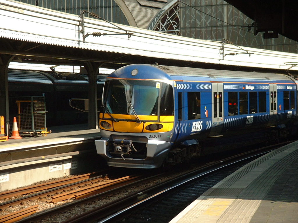 Image of class 332 Heathrow Express train at Paddington Station as example of a local or suburban train type